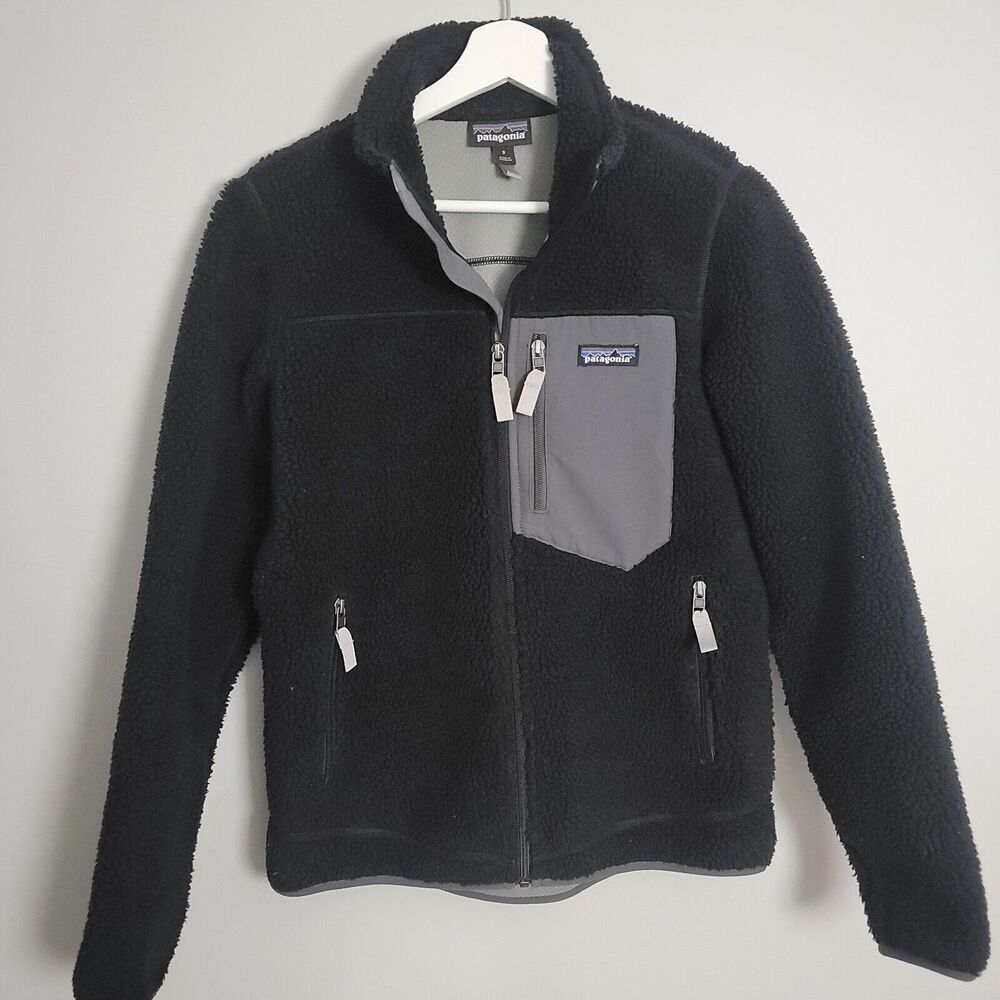 Patagonia Womens Retro X Fleece Jacket Sz Small Black Gray 23074 Retail $229